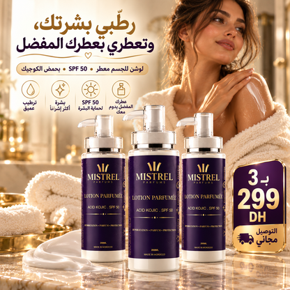 Pack de 3 Lotions Parfumées SPF 50  | Kojic Acid